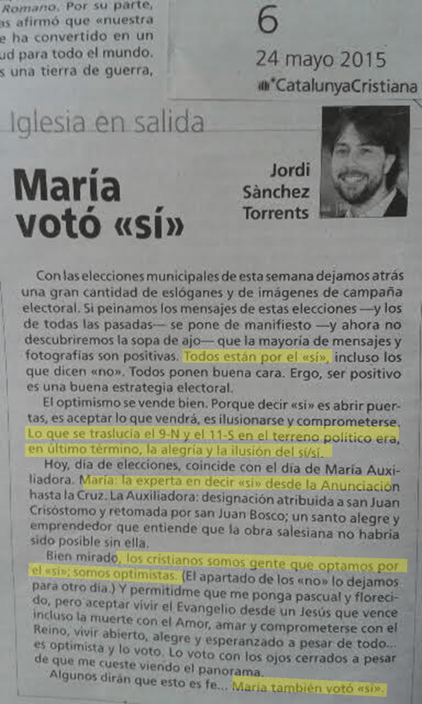 Maria vota sí