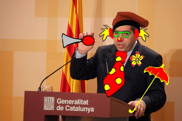 GIF ANIMADO  Francesc Homs i Ferret payaso-portavoz del gobierno gamberro de Catalunya