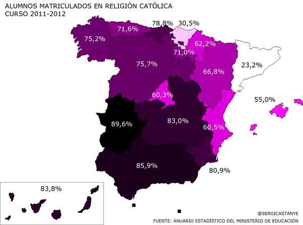 mapa religión católica