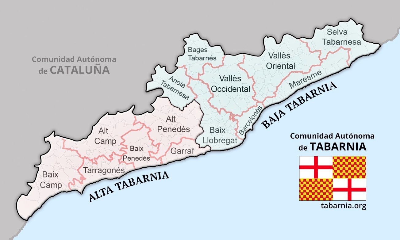 Mapa de Tabarnia. Ya está disponible el primer mapa de España que incluye  Tabarnia - Tabarnia